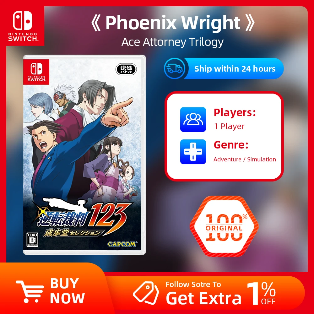 Nintendo Switch Game Deals - Phoenix Wright : Ace Attorney Trilogy - Games Physical Cartridge Adventure Simulation for Switch