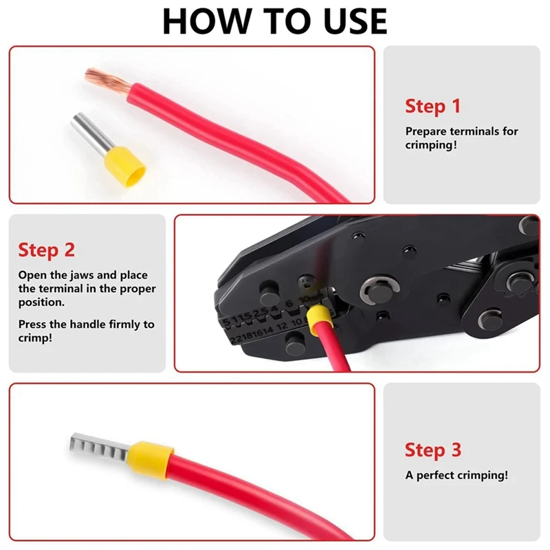 Crimping Pliers Clamp Tools Cap/Coaxial Cable Terminals Kit 9Inch 40J Multi Functional Carbon Steel Hand Tool Durable