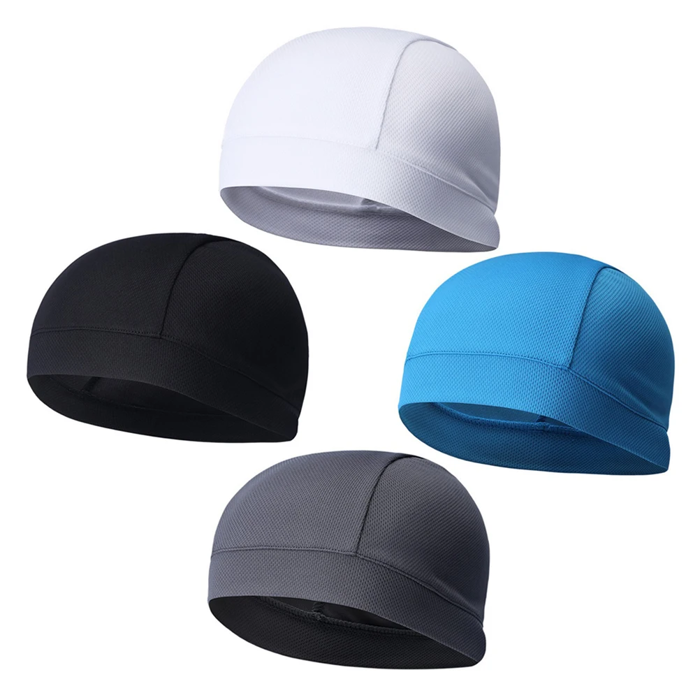 

4 pcs Quick Dry Cycling Lining Cap Sweatproof High Elasticity Outdoor Sports Beanie For Men Women Mountain Biking Road