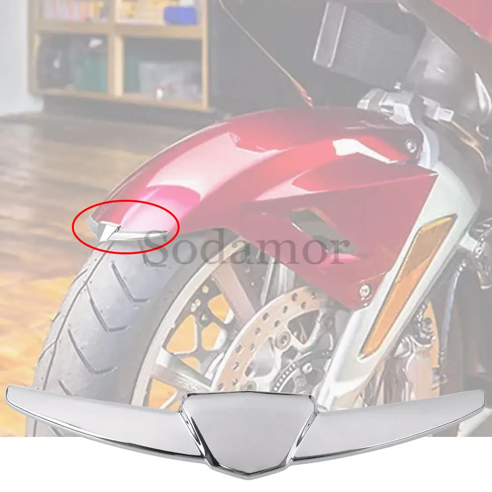 Motorcycle Front Fender Tip Trim Chrome ABS Plastic Accessories Fit For Honda Gold Wing Tour Airbag DCT 2018-2024 Parts