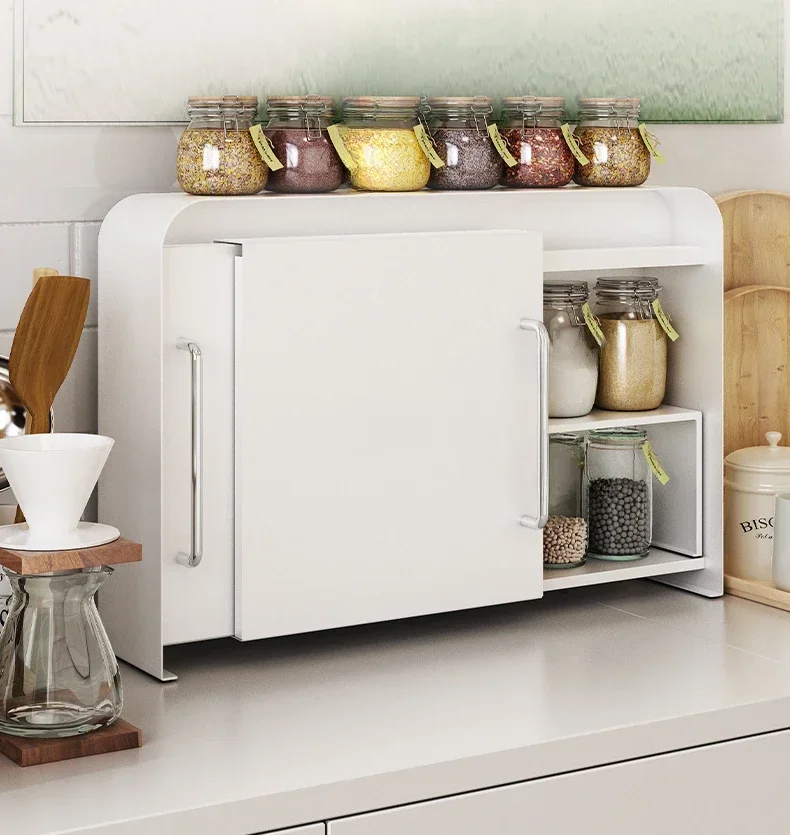 

Kitchen storage rack, storage rack, household dustproof storage cabinet, push-pull partition layer rack