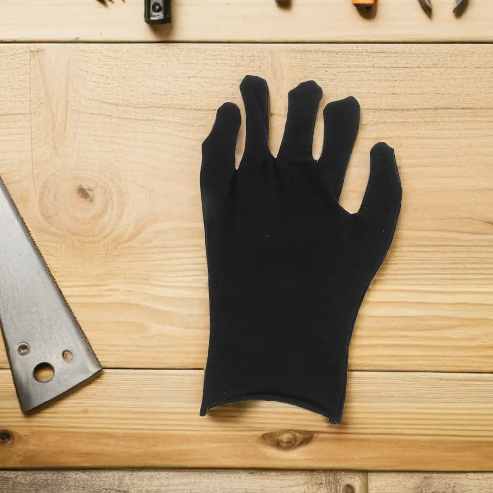 

24Pairs Protective Work Gloves Black Thickened Cloth Breathable Comfortable Safety Hand Cover for Manual Labor Warehouse