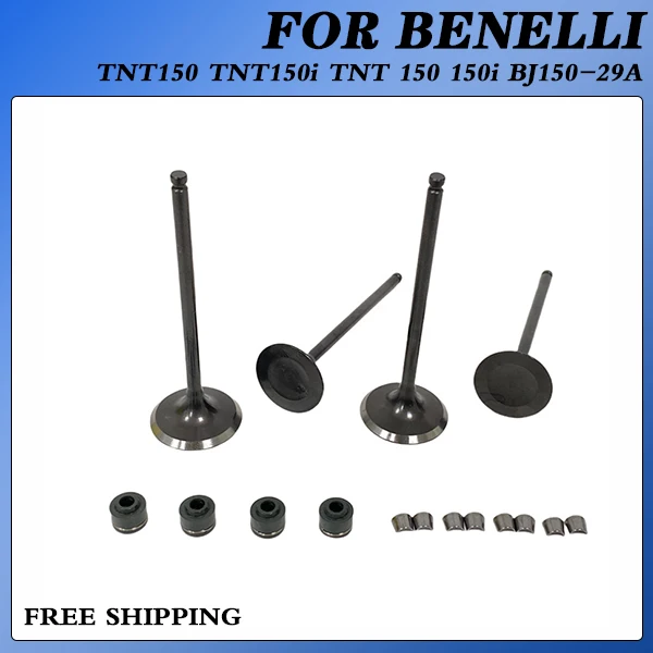 

Комплект выпускного клапана двигателя мотоцикла и стопорного клапана, сальник, стопорная пластина, клапаны для Benelli TNT150 TNT150i TNT 150 150i BJ150-29A