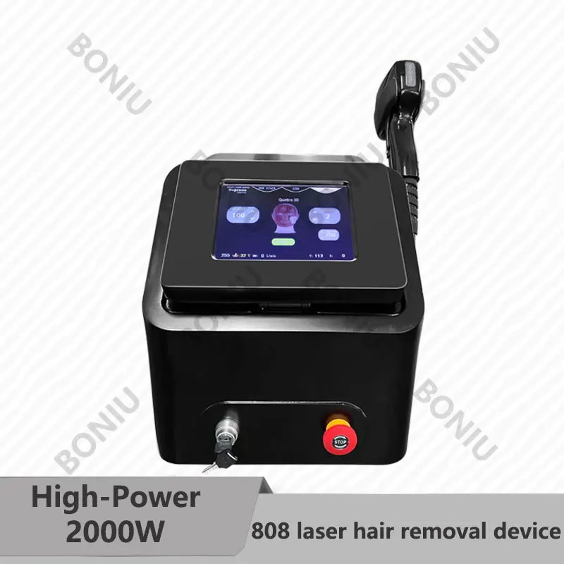 2024 Best Depiladora Diode Laser Hair Removal Machine New Black 808nm 3-Wavelength Ice Platinum Cooling System Skin Care