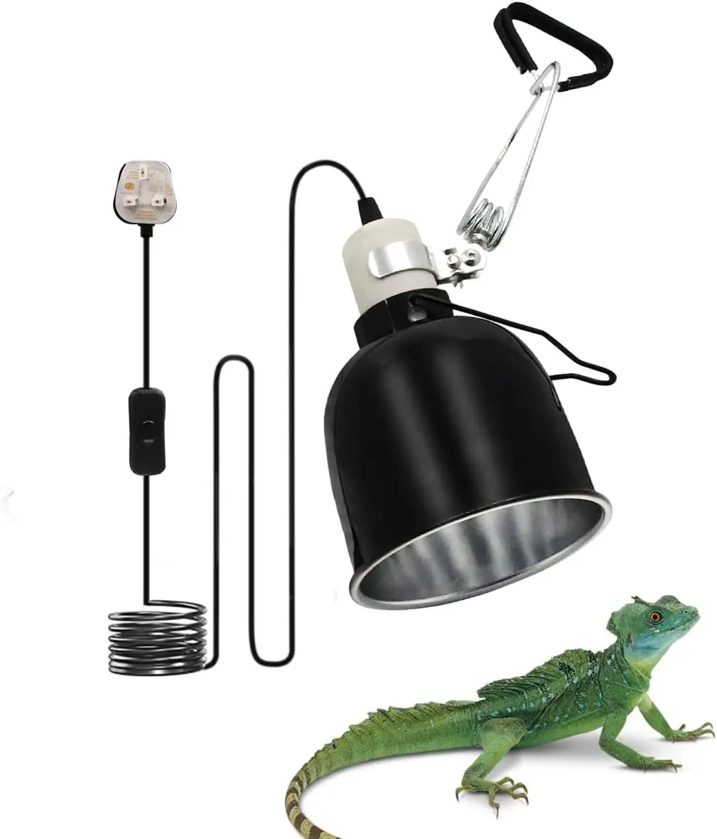 

Reptile Heat Lamp Holder with Clip 5.5 inch Dome Heat Bulb Fixture Adjustable Terrarium Heat Lamps Holder Reptile Light Fixture