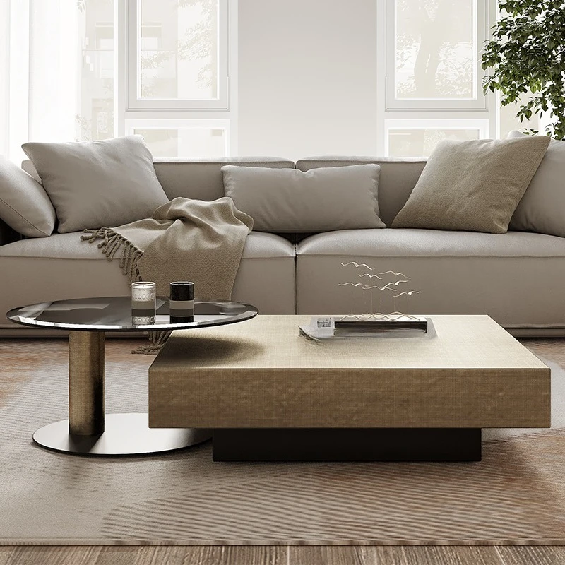 Italian light luxury modern simplicity 2022 new coffee tabl e combination square stai nless steel coffee table