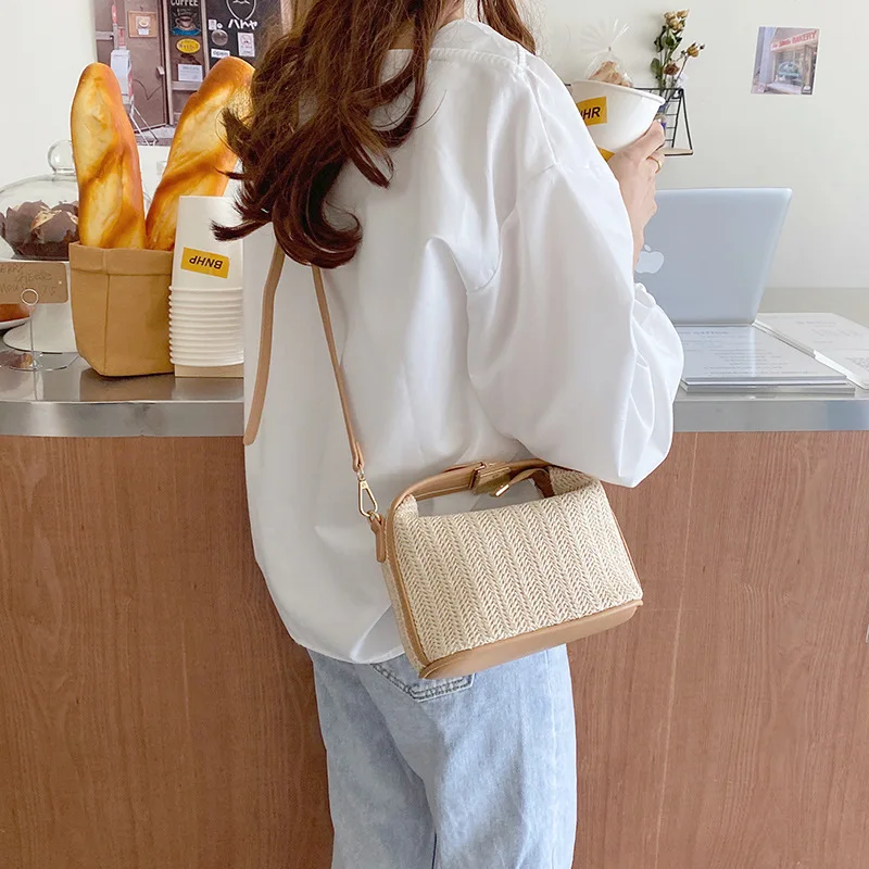 Klassische, beliebte, modische, trendige gewebte Damenhandtasche, hochwertige Tasche, Schultertasche, Umhängetasche, Handtasche