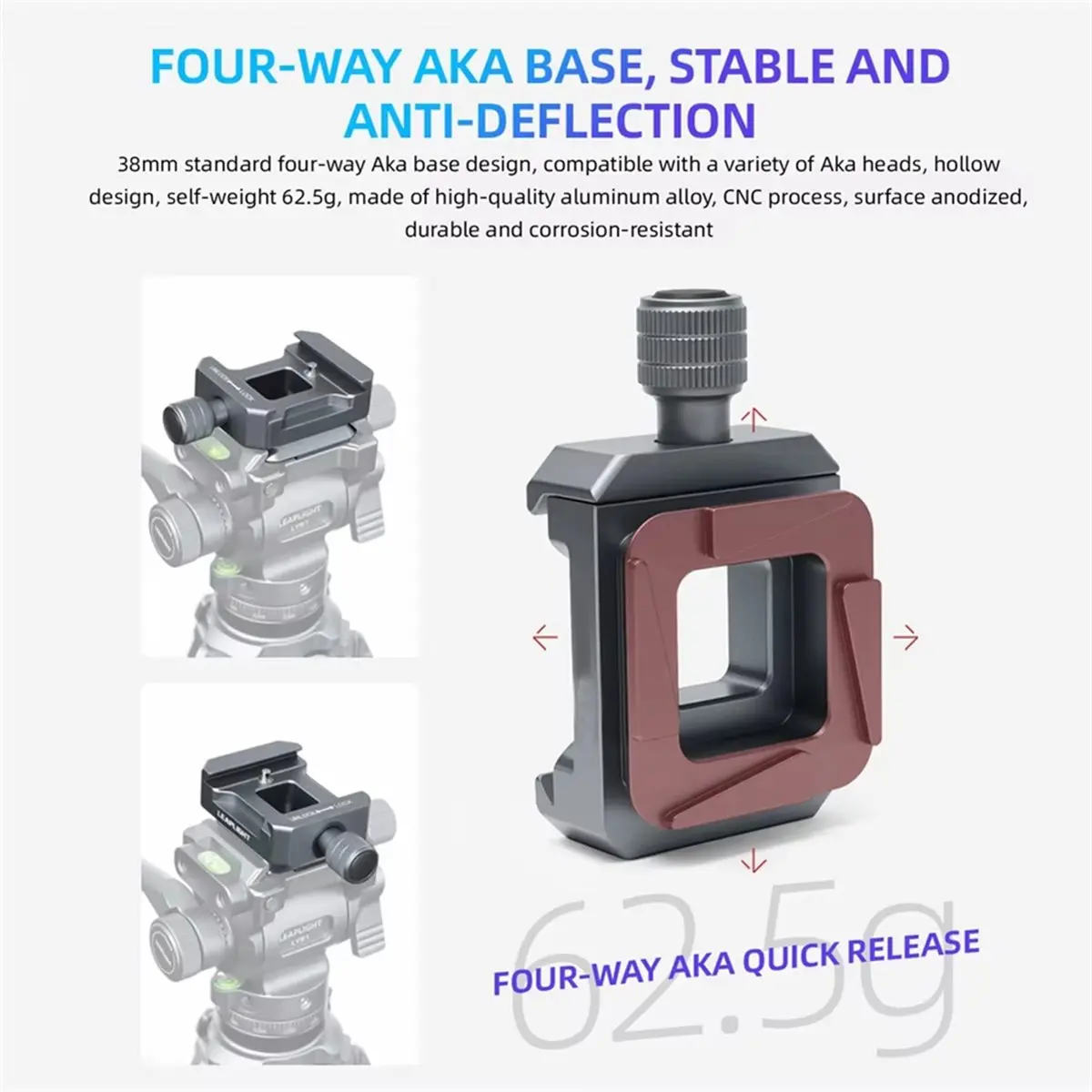 liquidaCAo-adaptador-de-liberacao-rapida-akka-4-vias-para-cameras-dslr-gaiolas-tripes-sliders-gimbals-e-cabecas-esfericas-monopes