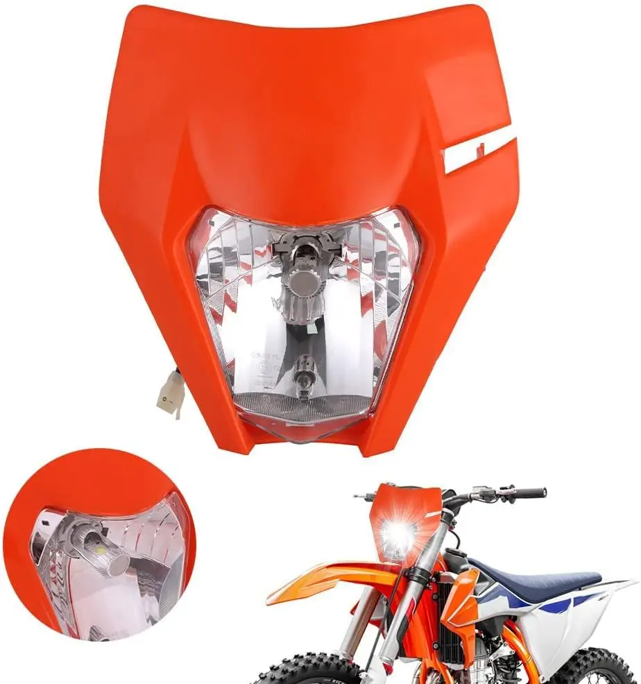 

Универсальная светодиодная фара для велосипеда-грязевика для EXC SX SXF EXC XC XCF XCW XCFW 50-525 2016-2025 Supermoto Enduro Orange