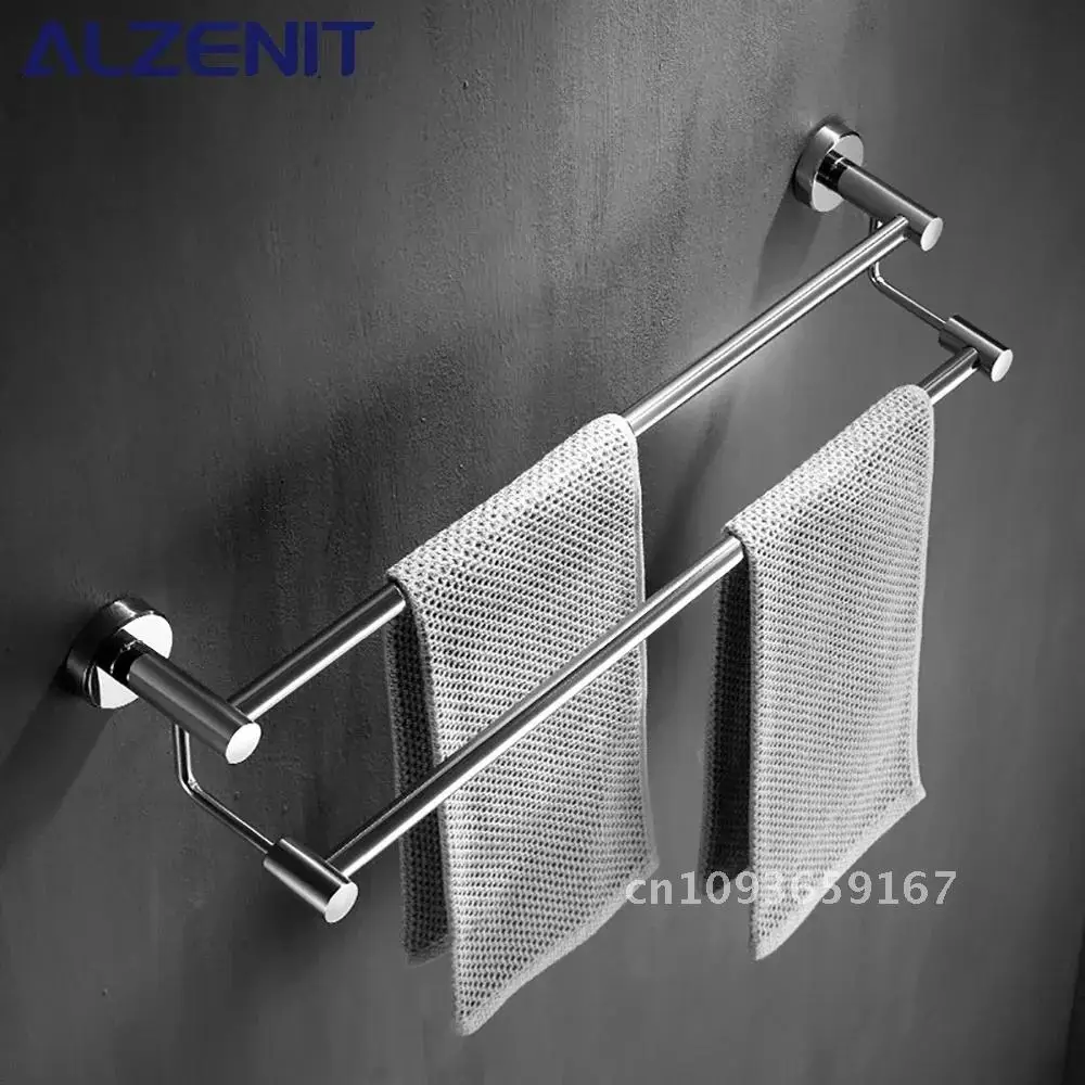 304 Stainless Steel Towel Bar Chrome Ladder Rod Mirror Holder Rail Rack Accessories Wall Hanger Double Shower Bathroom Mount