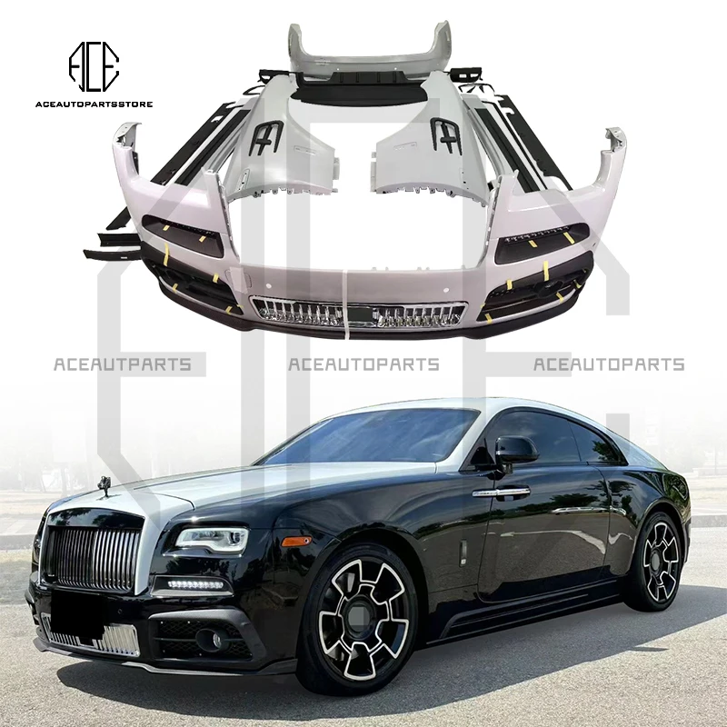 For Rolls-Royce Wraith Car Modification MS Style Dry Carbon Fiber Front Bumper Fender Side Skirts Top Wing Auto Retrofit Bodykit