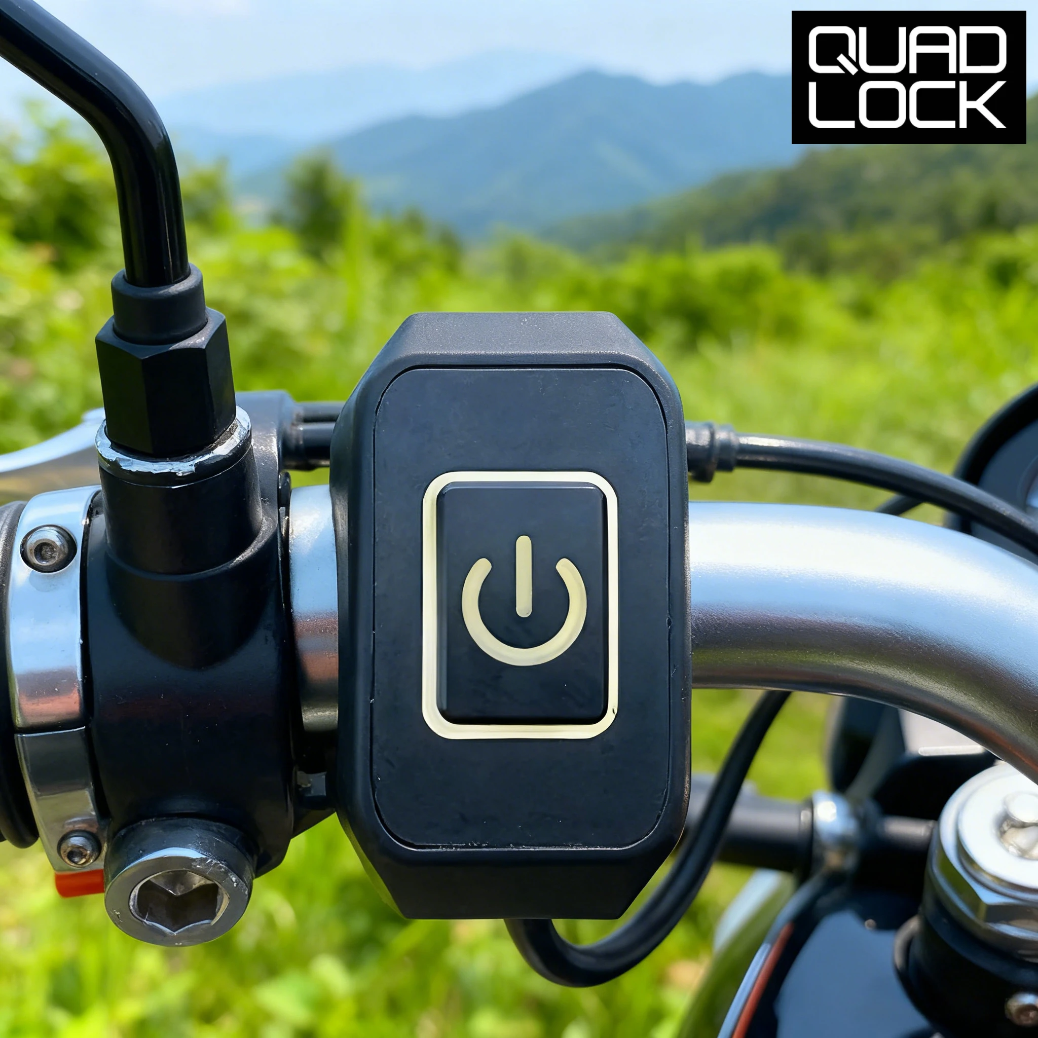 

QUAD LOCK Universal Motorcycle Handlebar Switch Button 12V Button Connector Switch
