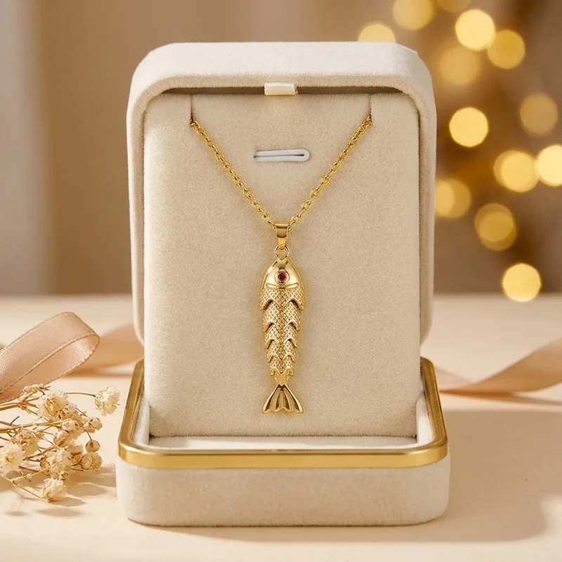 Multi-layer Koi Fish Pendant Necklace Women's Light Luxury Style Collarbone Chain Versatile Lucky Design