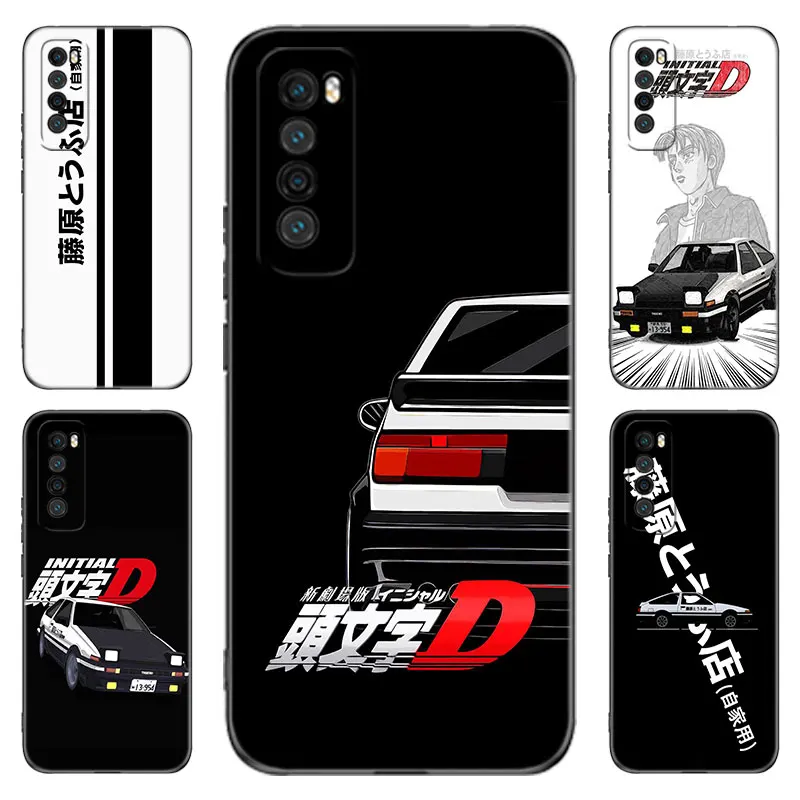 Initial D AE86 Case Black Phone Case For Huawei Nova 12 11 Ultra 10 9 SE Pro 12i 11i 11E Y60 Y61 Y70 Plus Y71 Y72 Y90 Y91