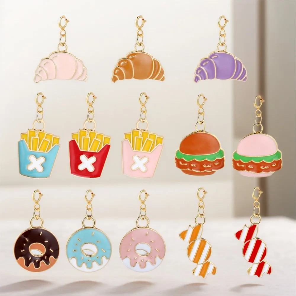 Foodie Fun Pendant Charm Unisex Cute French Fries Croissant Candy Shape DIY Making Jewely Stainless Steel DIY Making Accessories