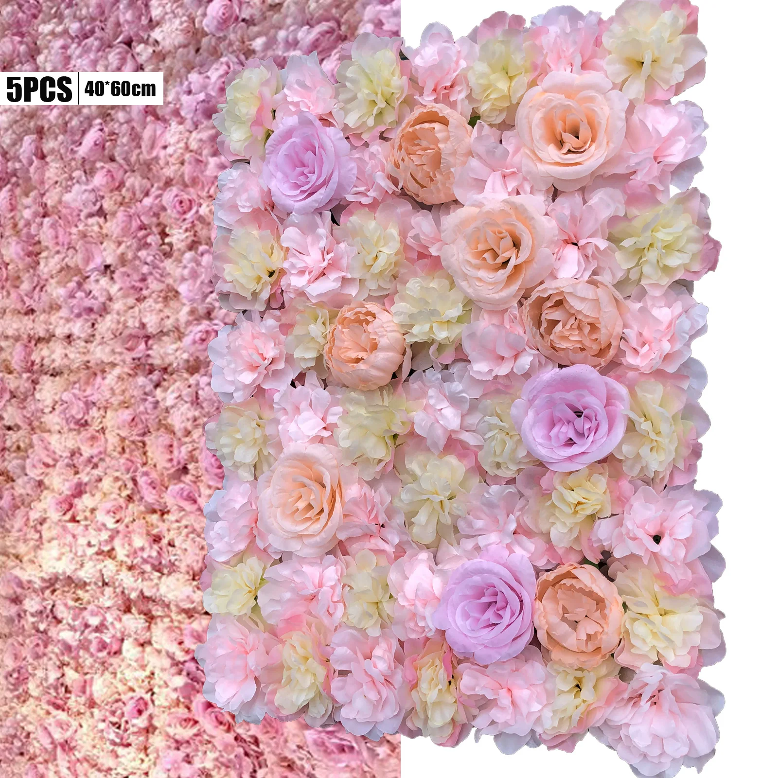 

5 pcs Artificial Silk Flower Wall Panel Wedding Photography Venue