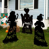 1/3PCS Halloween Decorations Outdoor Extra Large Black Witches Silhouette Yard Signs Outside Yard Lawn Kid Home Party Decoration