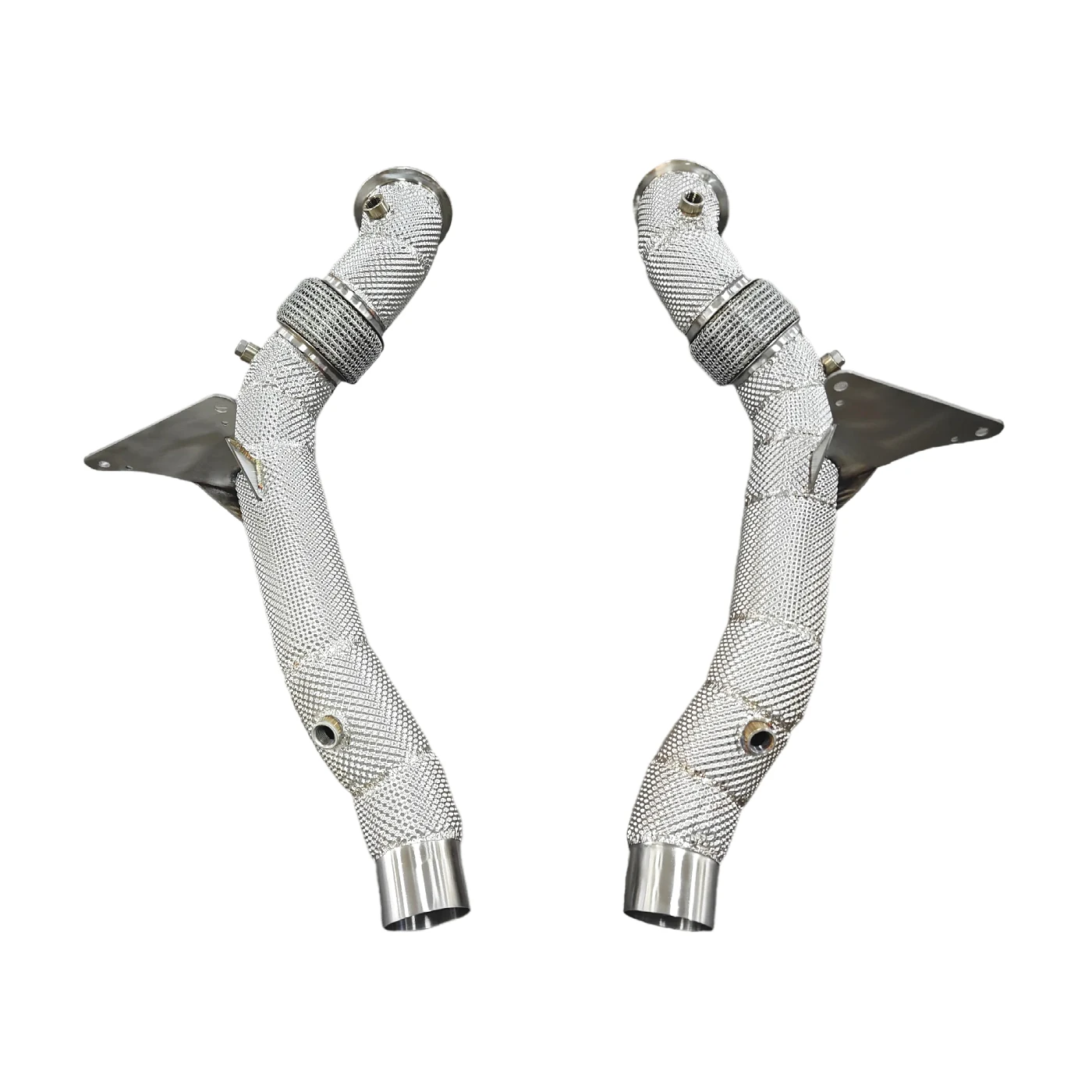 

AKS Stainless Steel Heatshield Downpipe For Ferrari 488 Exhaust Downpipe