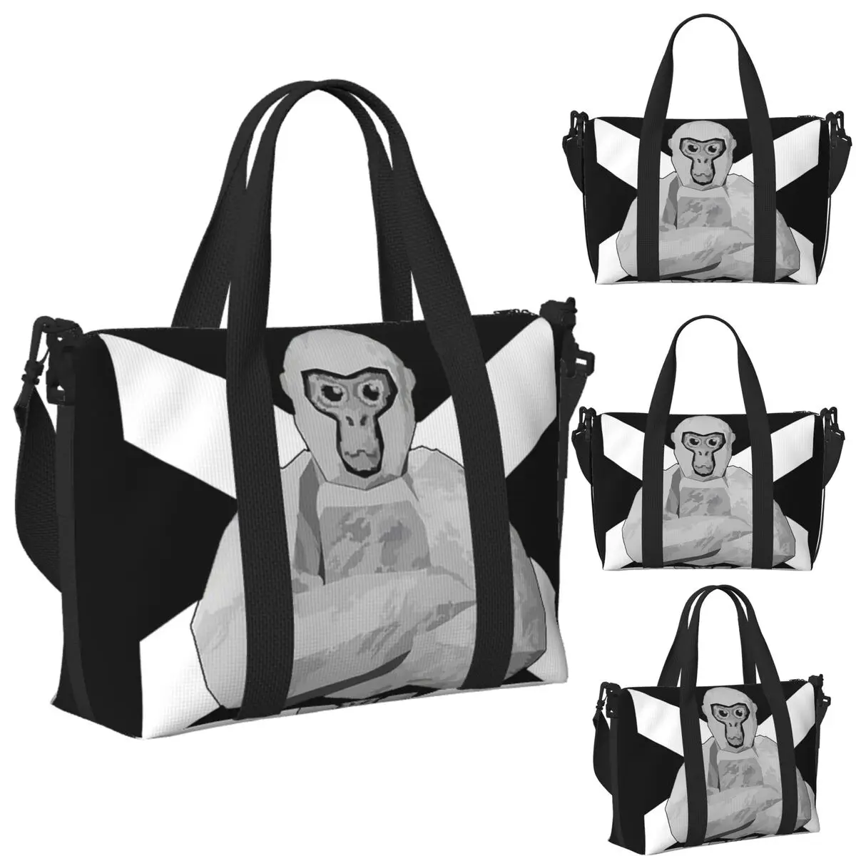

Custom Gorilla Tag Beach Travel Bag Large Capacity Tote Bags for Gym Yoga Women Shopping Duffle Shoulder Bag