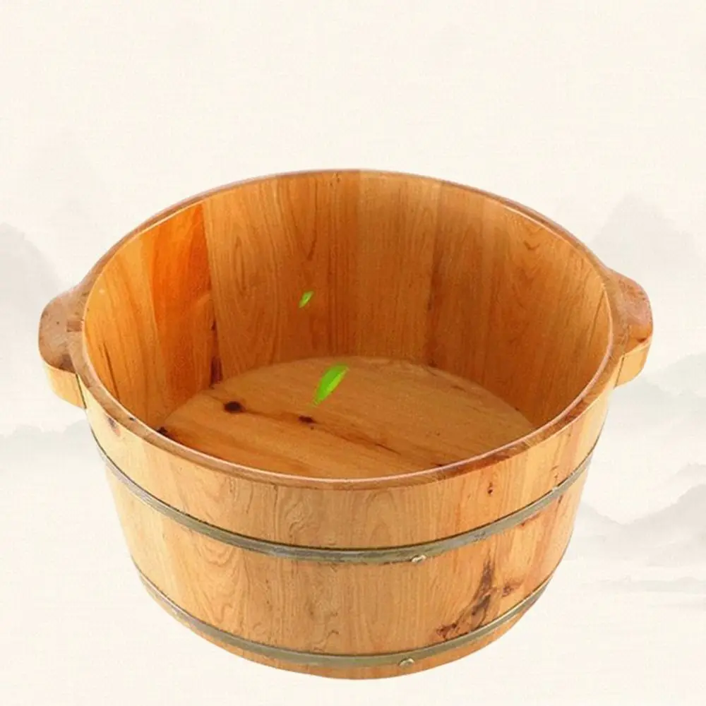 Anti-Leak Wooden Foot Tub Large Thickened Bucket for Soaking Feet Easy To Carry Thermal Foot Soaking Spa Bucket Dormitory
