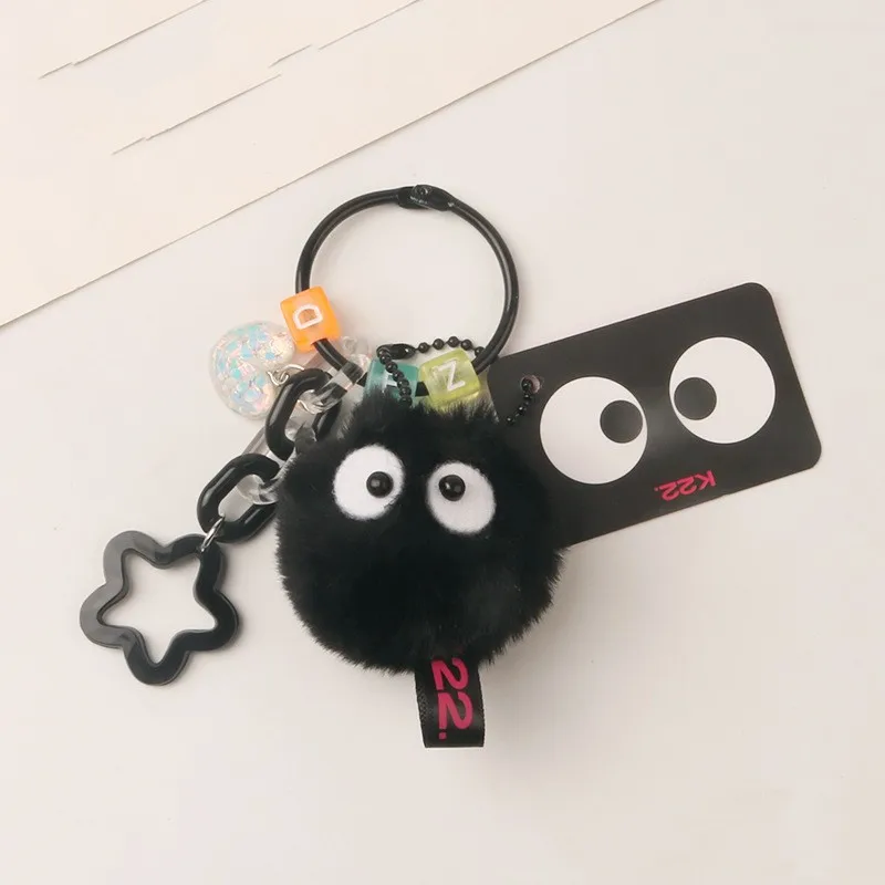 Cute Plush Figure Car Keychain Pendant Small Fresh Color Briquettes Elf Doll Accessories Bag Decoration