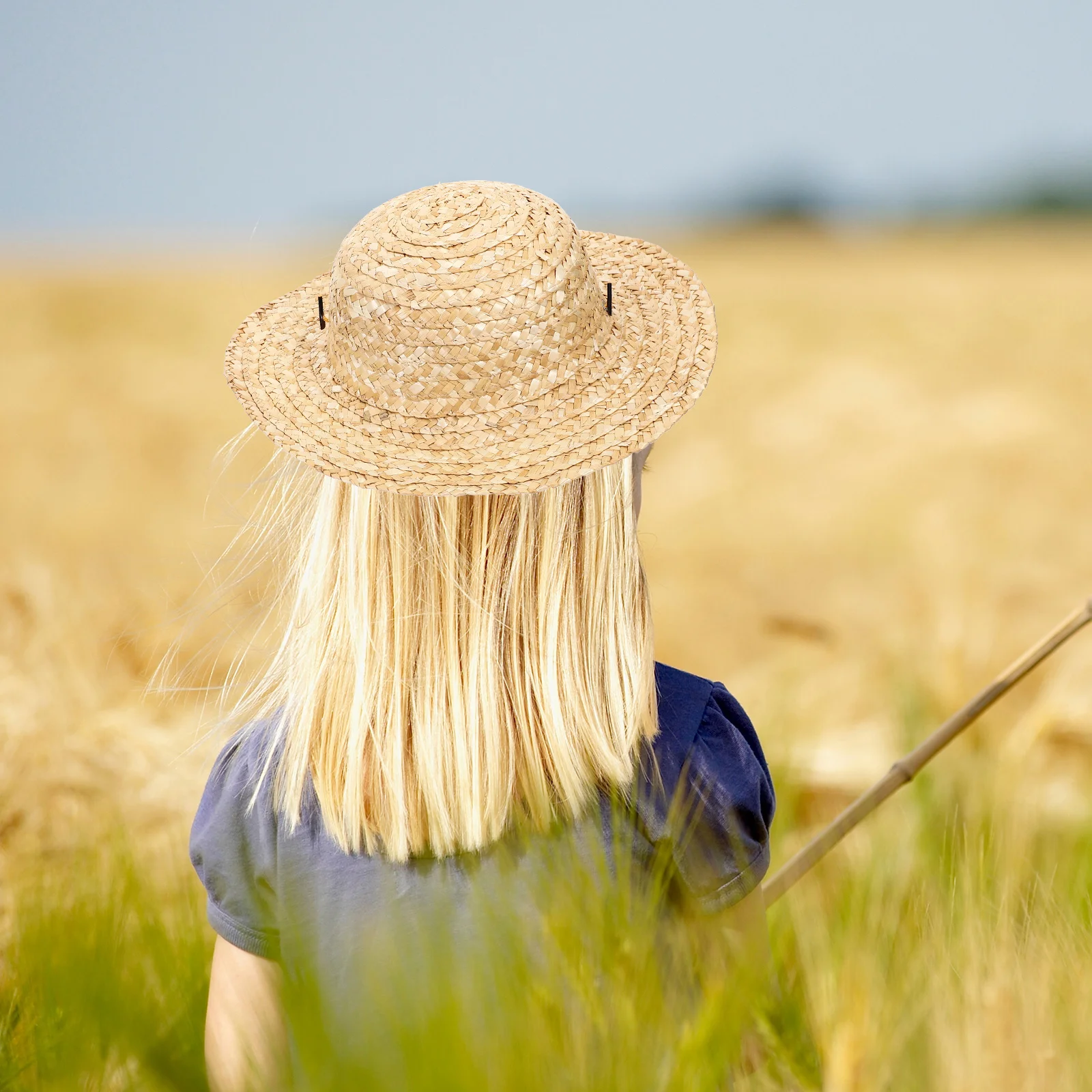 Farmer Hat for Kids Fish Party Hats Children Beach Woven Straw Costume Decorations Girl