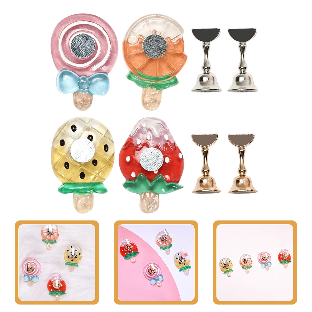 Support de pratique pour Nail Art, 4 pièces, supports en résine pour peinture des ongles, présentoir Portable pour faux ongles, usage domestique en Salon