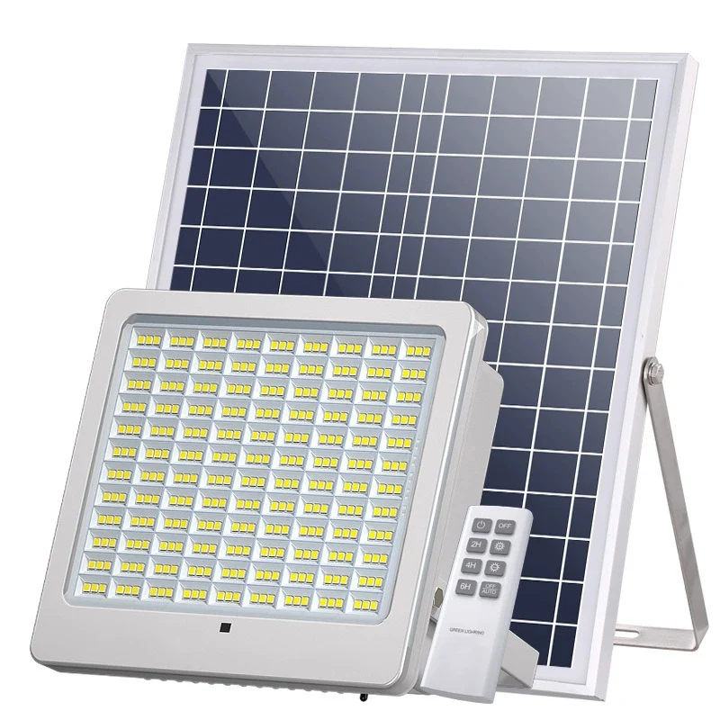 OUFULA Solar Flood Light With Remote Control Waterproof IP65 LED Outdoor Floodlights Lamp For Courtyard Garden Balcony