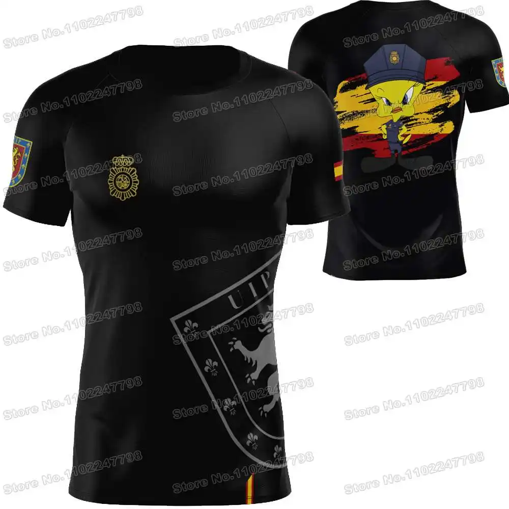 2023 UIP Spanish National Police T Shirt Spain Outdoor Tech Shirt MTB Clothing Training Tops Fitness Jersey Running Hiking Wear