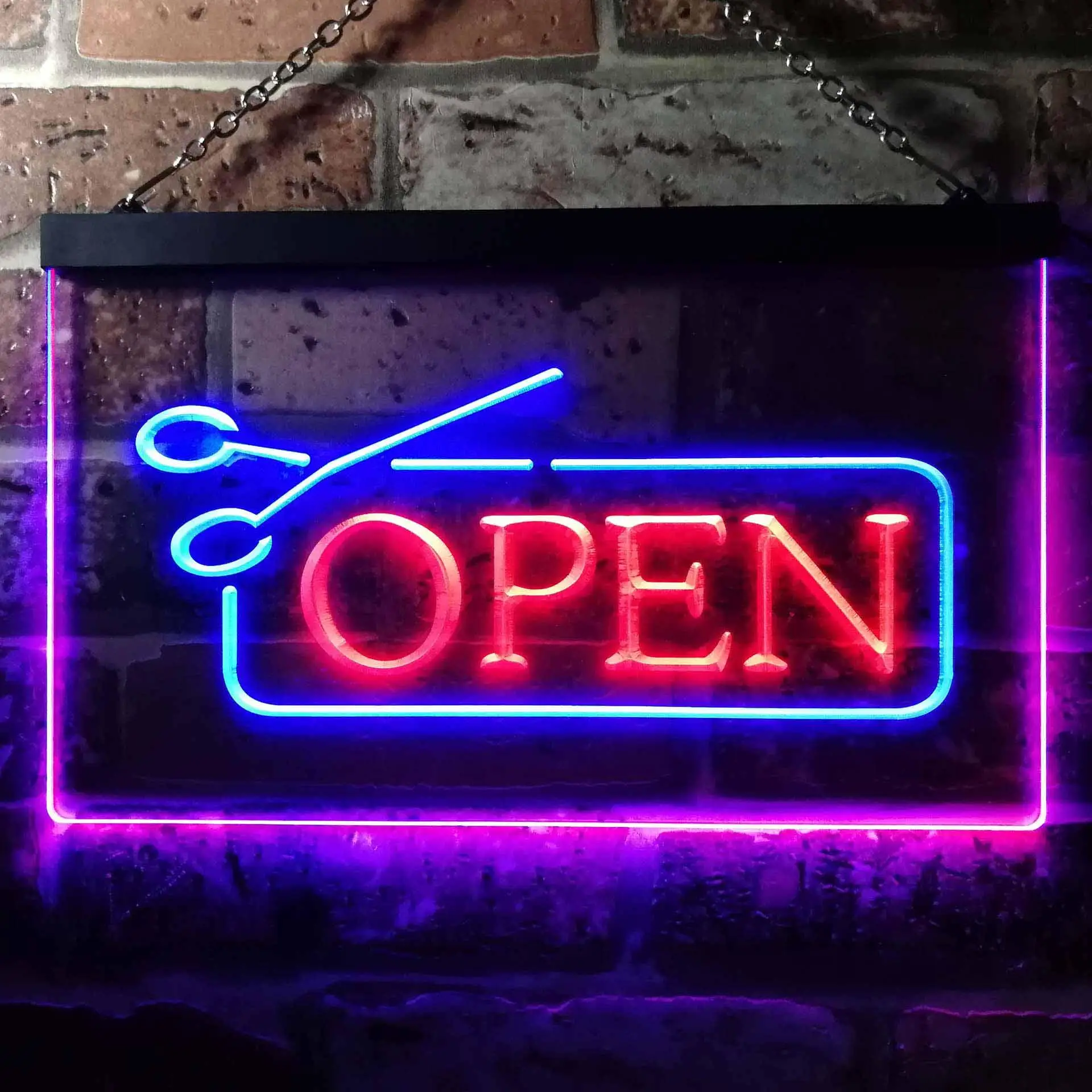 Hair Cut Salon Barber Dual Color Led Neon Sign st6-i0030