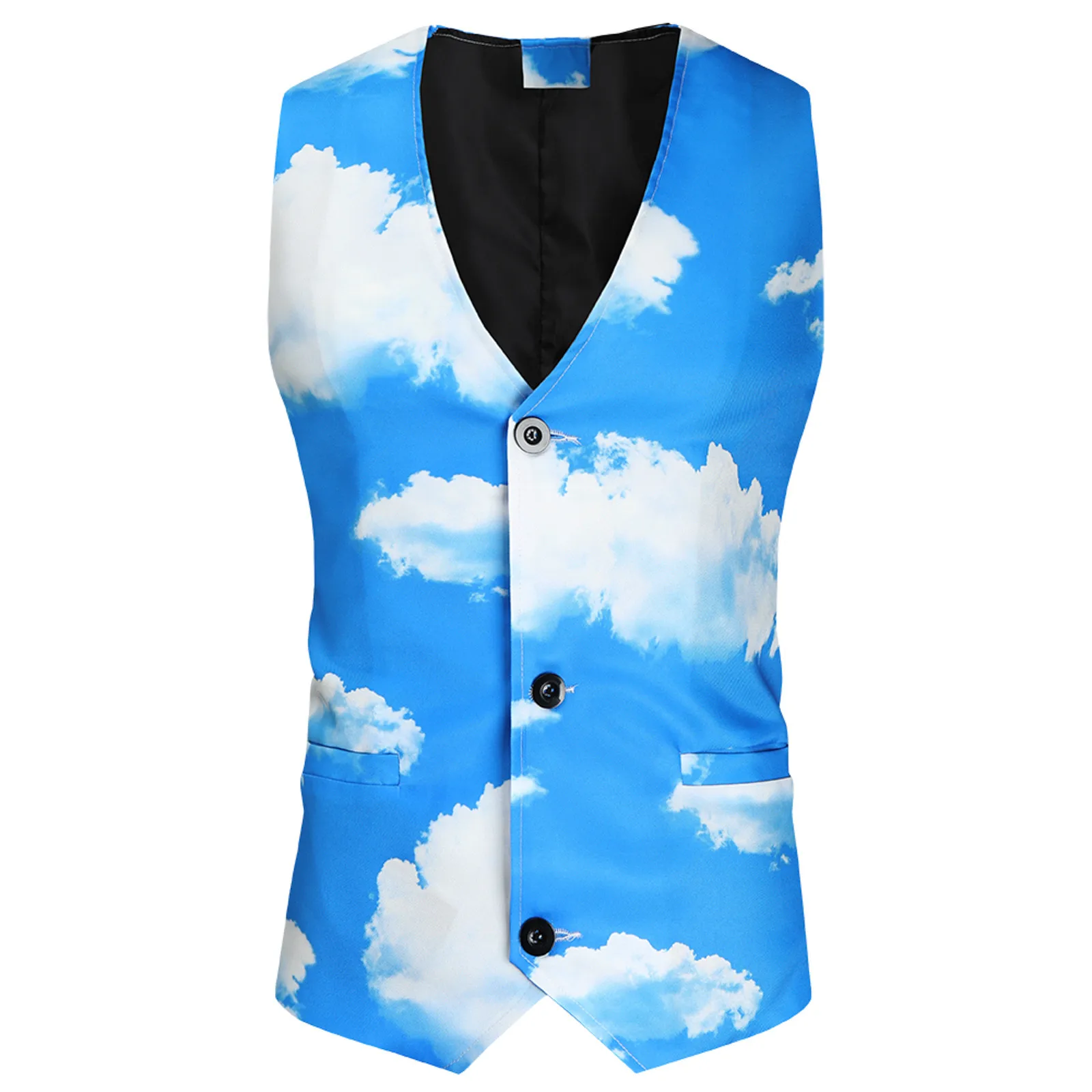 Printed Men\'s Fashion Suit Vest 2024 Casual Single-Breasted Formal Vests Fashion Workwear Casual Sleeveless Blazers Vest Coats