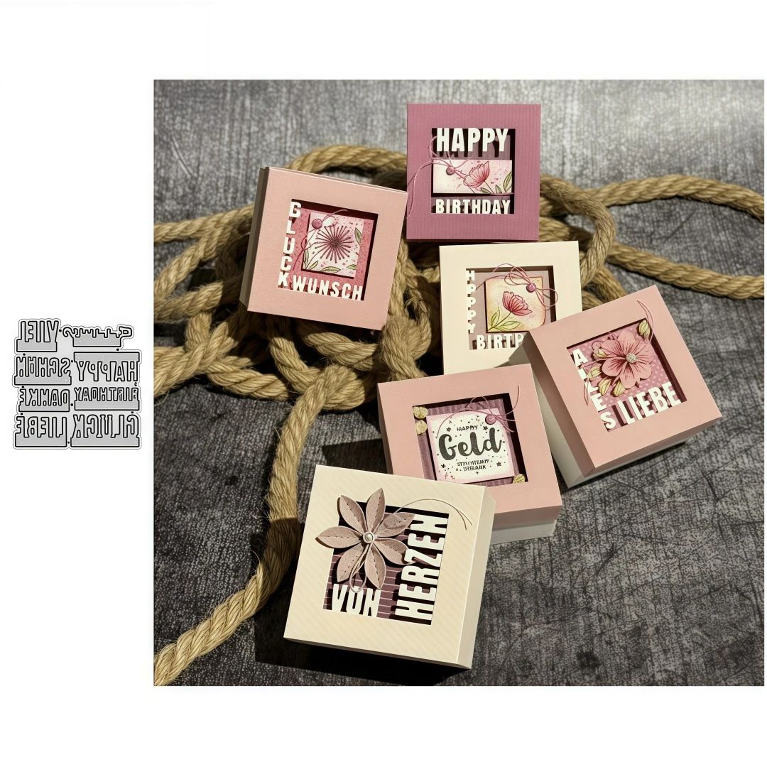 2026 New Arrival Blessing Phrase Metal Cutting Dies for DIY Scrapbooking Card Making Stencils Embossing Craft Decoration