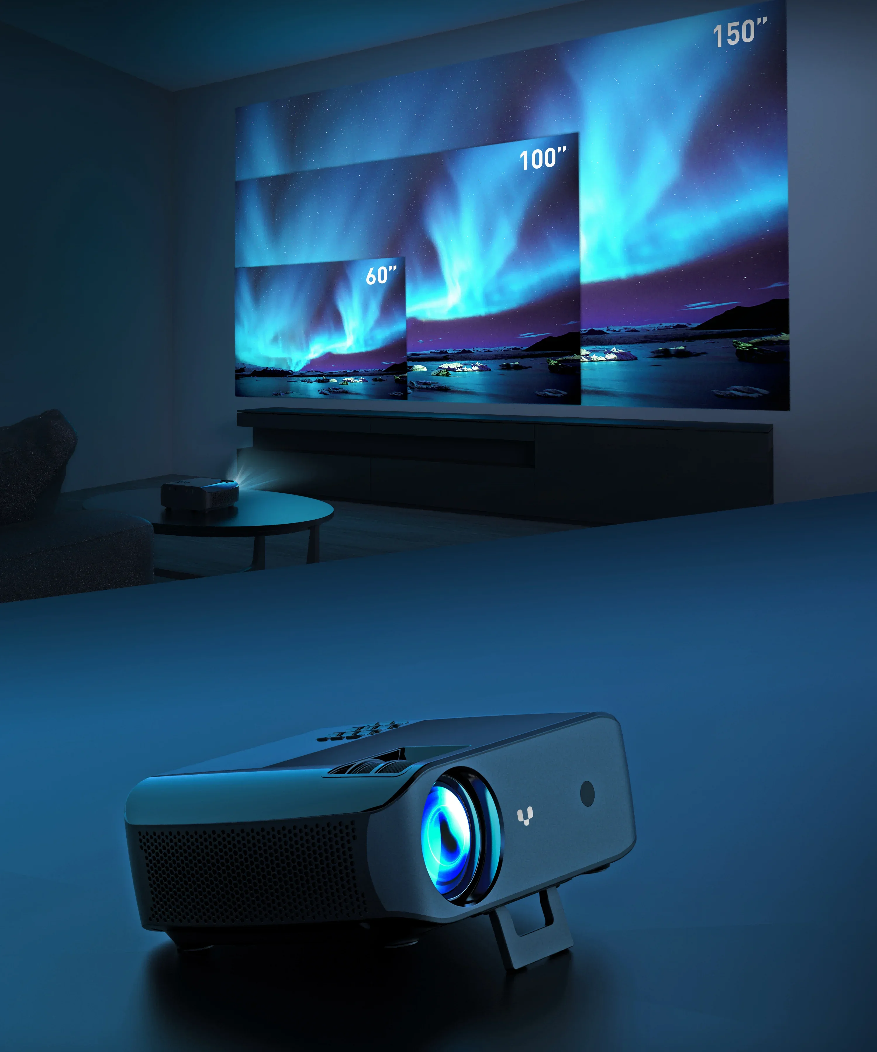 

Home Movie Vivibright HiFi Speaker F10 Streamline HD 200'' Proyector Smart Portable 720P Projector