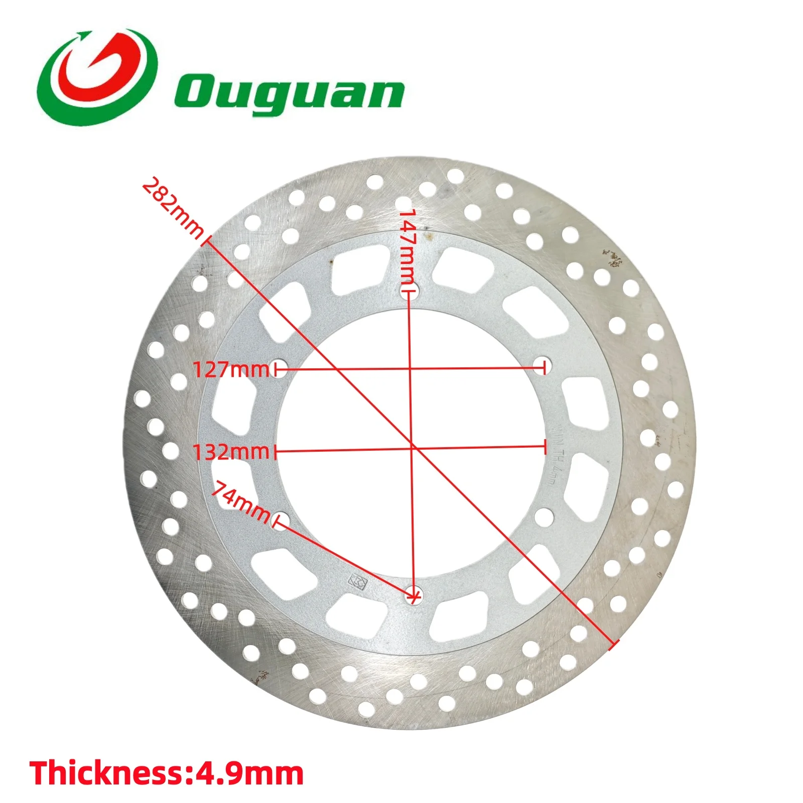 

oguan 282mm for Yamaha XTZ 660 Tenere 1991-1998 XT 600 95-04 XP 500 T-Max 500 XV 250 95-09 SRV 92-97 Front Brake Disc Rotor Pad