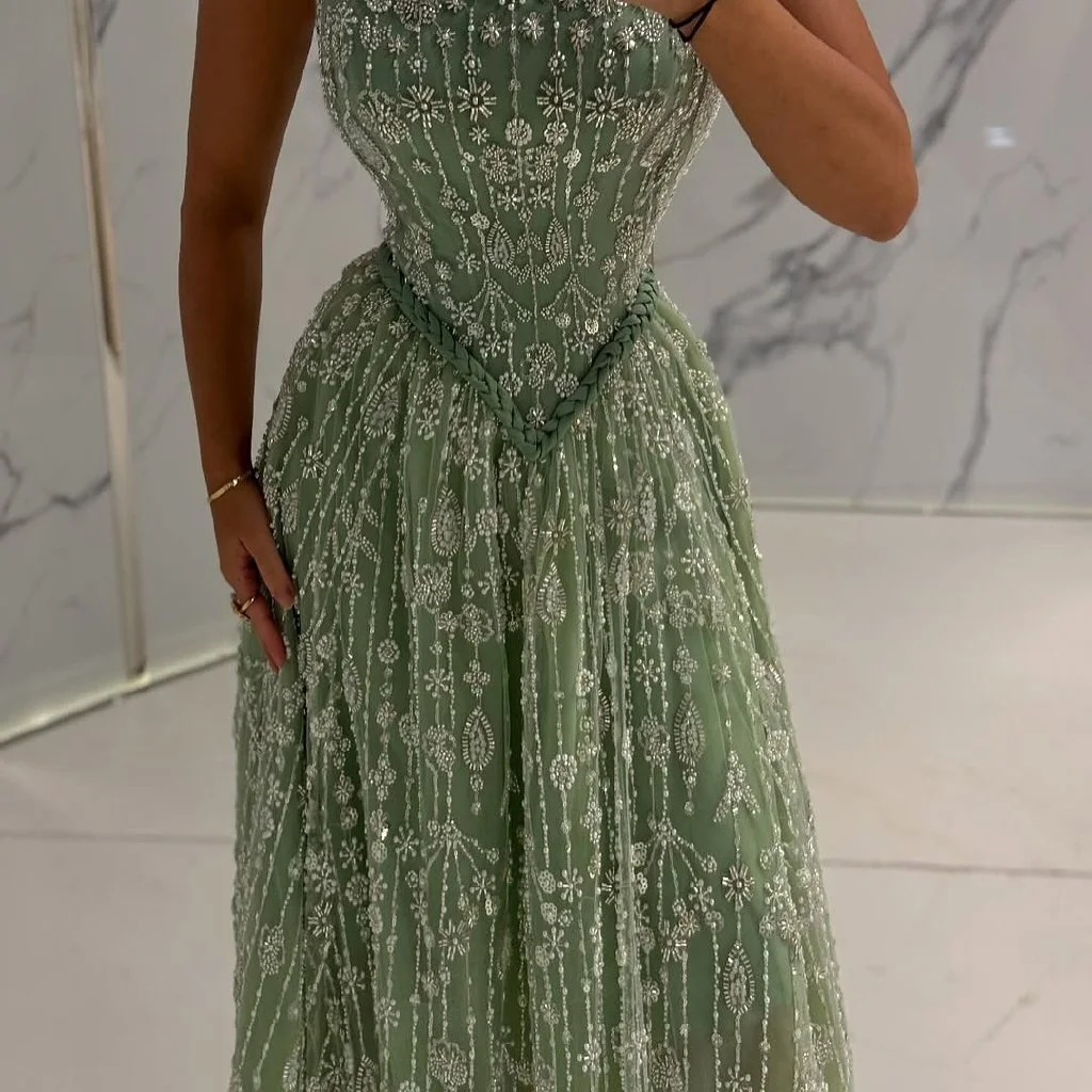 Aileen فساتين سهرة Luxurious Women's Evening Dresses for Special Occasions Green Customized Vestidos De Festa A-line Prom 2025 image 4