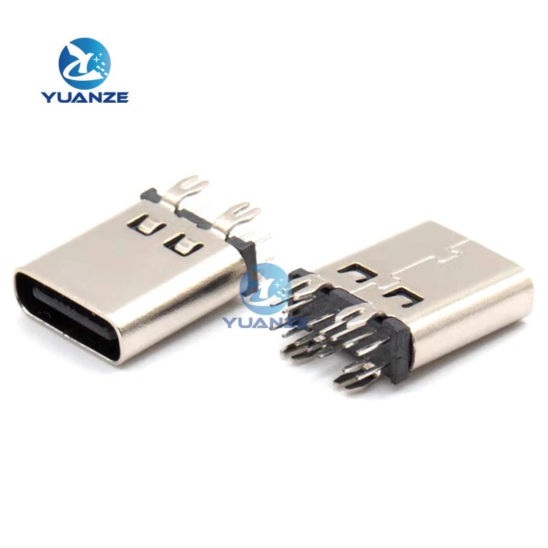 10pcs TYPE-C 14P female socket 10.0MM high vertical straight plug 180 degree harpoon foot high current 3.1 USB interface