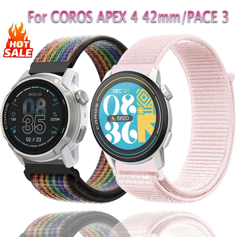 20/22mm Nylon Strap for COROS APEX 4 42mm/PACE Pro/CMF Watch 3 Pro Comfortable Breathable Band for Suunto Vertical 2/Race 2 Belt