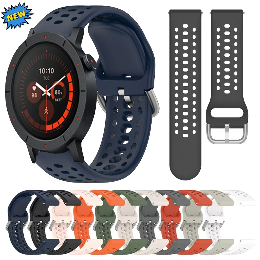 22mm Sport-Silikonarmband für CMF Watch 3 Pro 2 1 Atmungsaktives Armband für Amazfit Bip Max 6 5 Balance 3 2 Ultra Helio Active Max