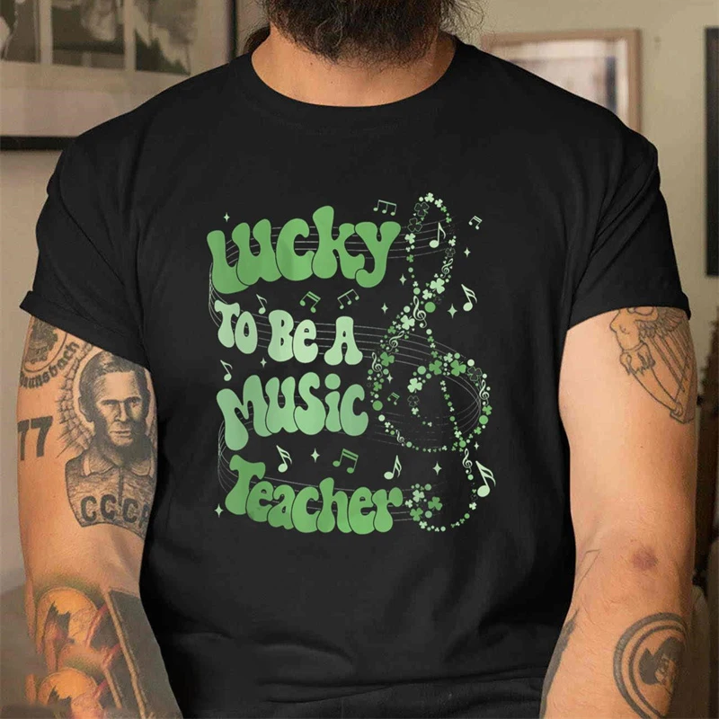 2025 St Patrick Day Short Sleeve T-shirt For Men Ireland Street Lucky Trend T Shirts Festival Fashion Trend Simple Pop Tee Top