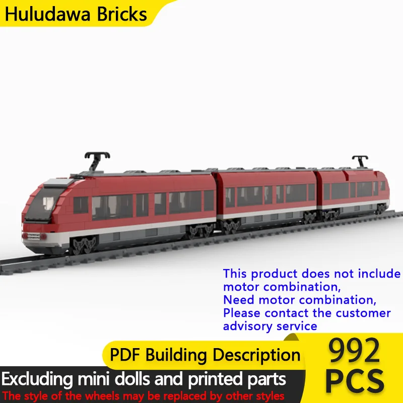 

City Car Model MOC Building Bricks Double Passenger Train Modular Technology Children Holiday Gifts Assemble Toys Suit