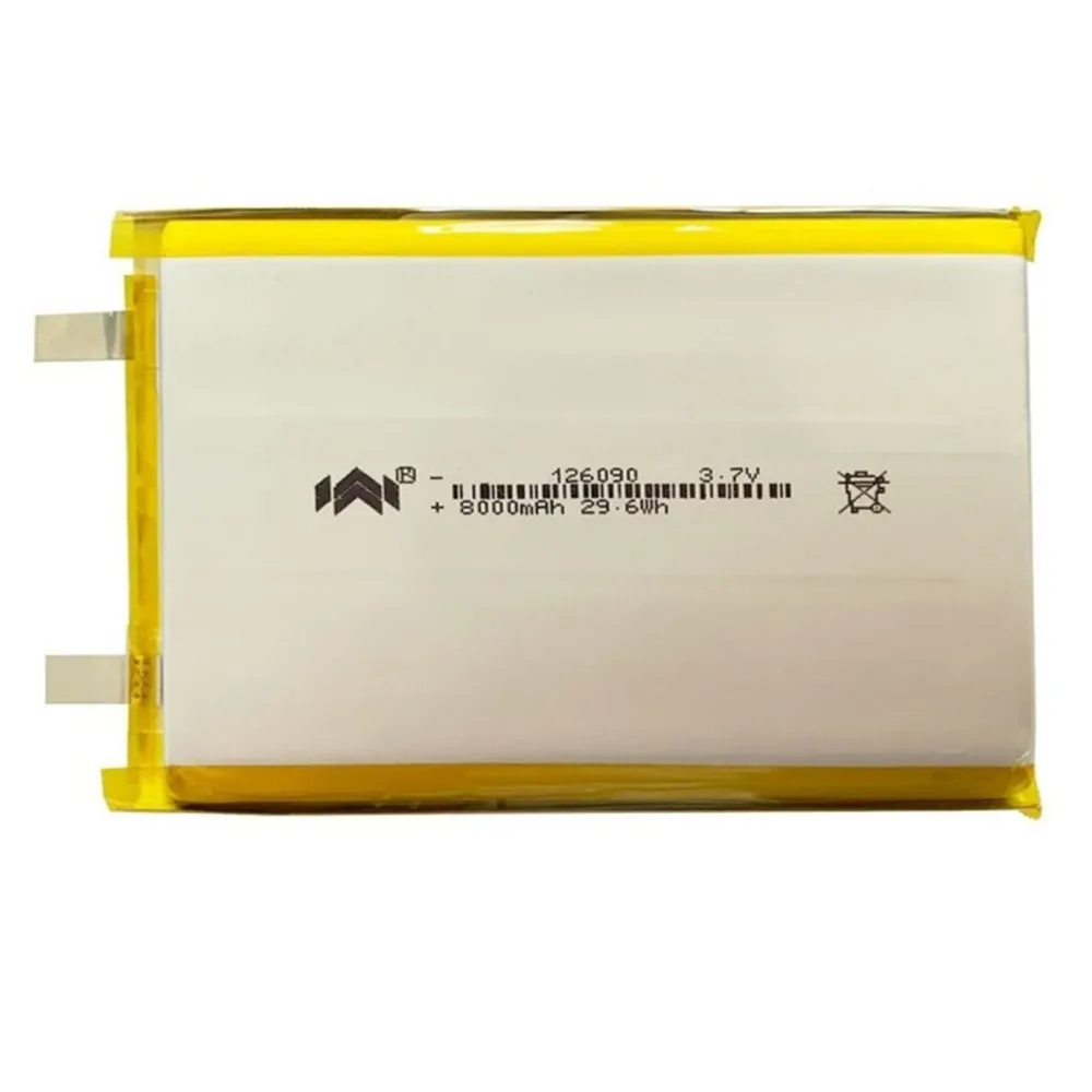 1-10PCS 126090 3.7V 8000mAh Rechargeable Lithium Polymer Battery For Navigation Ebook Speaker Notebook GPS PSP DVD Power Bank