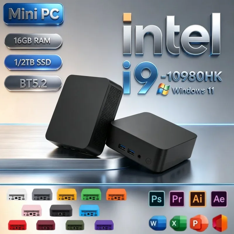コンパクトミニpc-2026-intel-i9-10980hk-windows-11-16gb-ram-2tb-ssd-wifi6-bt52-4k動画再生-デスクトップ-ゲーム・業務用