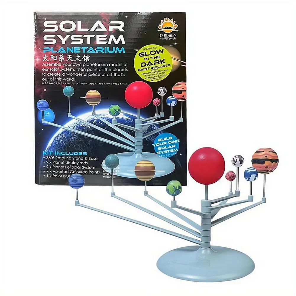 Self Painting Educational Toy Children's Simulated Solar Eight Planets Science Kit DIY Assembly Parent-child Planetarium Toy