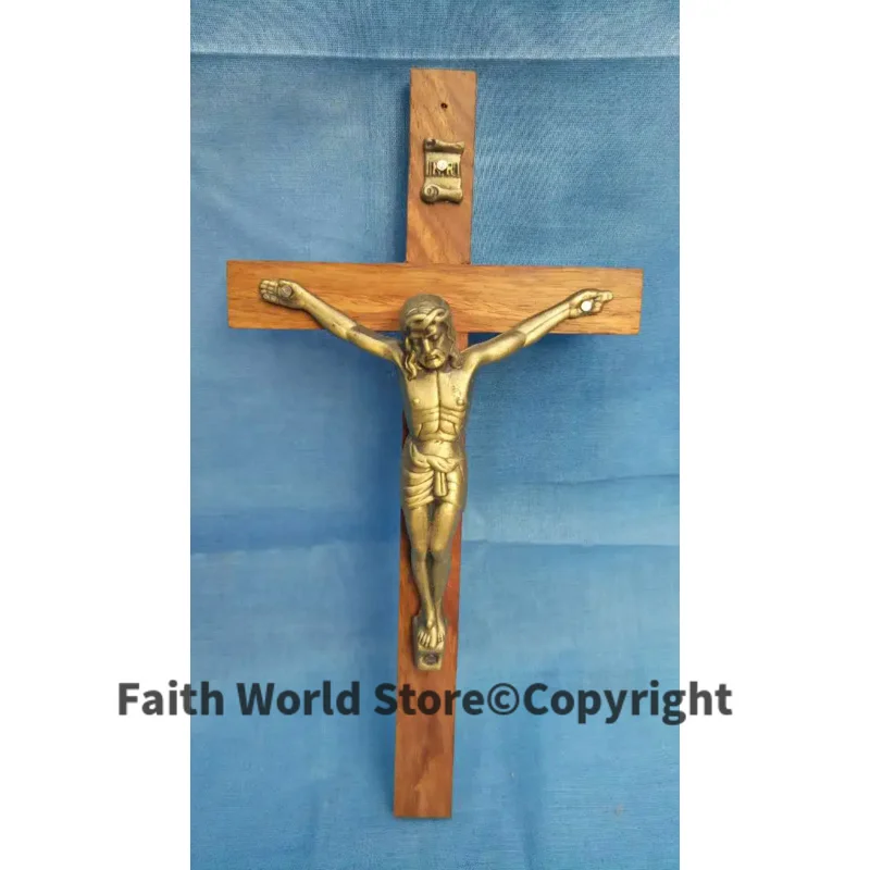 

23 CM large --TOP Christianism Home Decor Jesus Christ On Cross the crucifixion Crucifix Religious metal wall cross statue