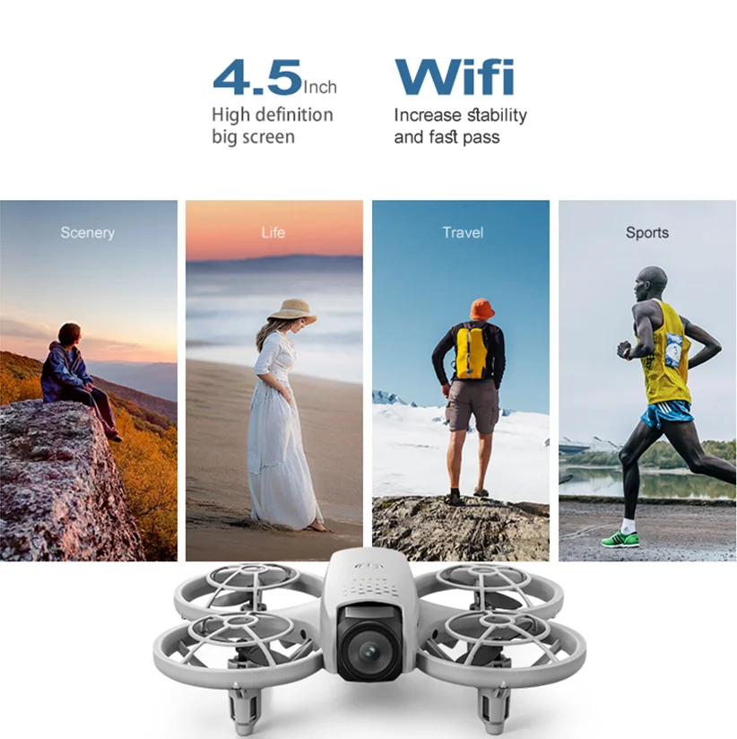 โดรนหน้าจอ 8K ระบบออปติคอลโฟลว์ หลบหลีกสิ่งกีดขวาง โดรนบังคับวิทยุ WIFI FPV หน้าจอ 4.5 นิ้ว รีโมทคอนโทรล ควอดคอปเตอร์ ของขวัญสำหรับเด็กผู้ชาย ของเล่นบังคับวิทยุ