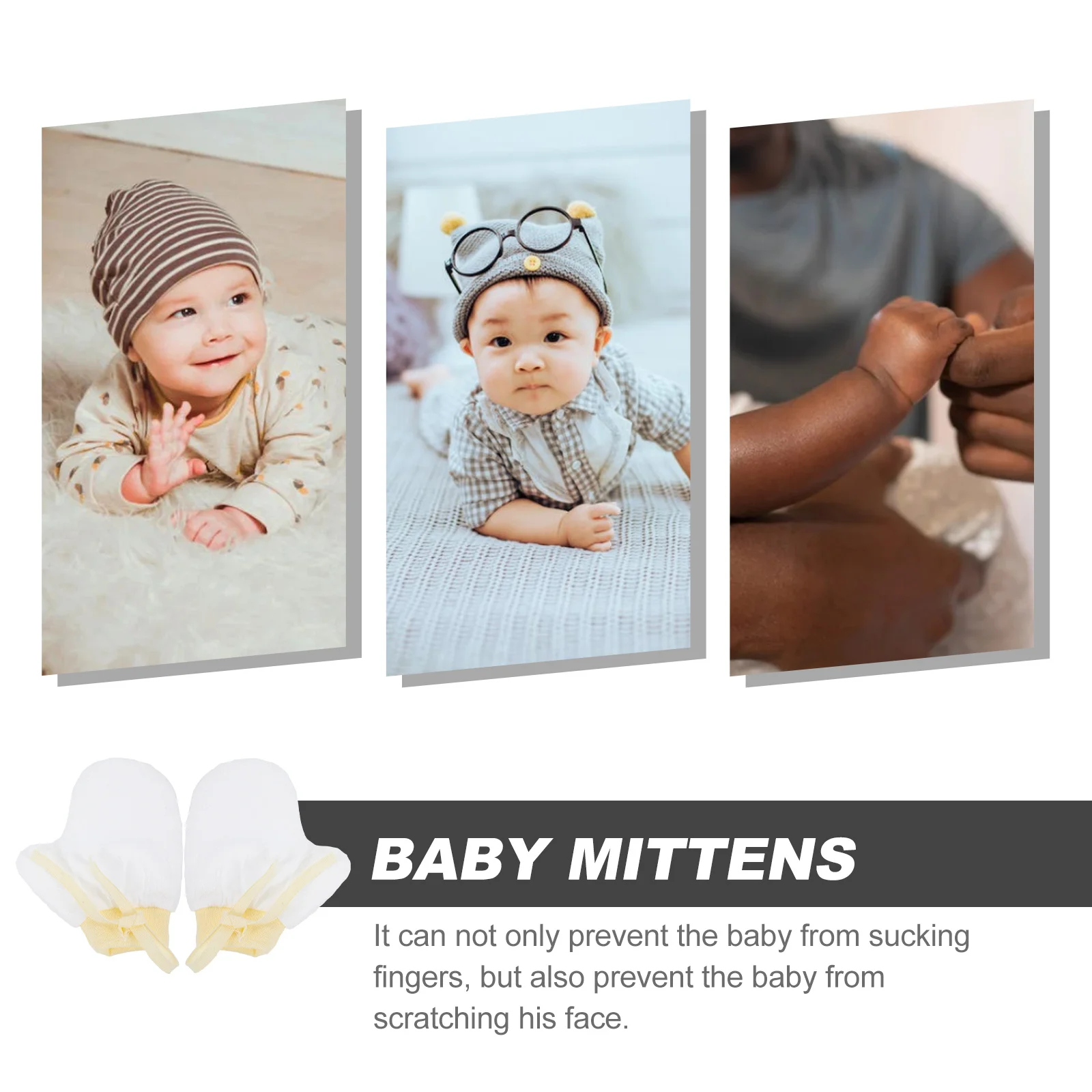 

1Pair Anti Sucking Baby Mittens Breathable Nylon Newborn Gloves Prevent Finger Sucking Scratching for Infant 0-12 Months