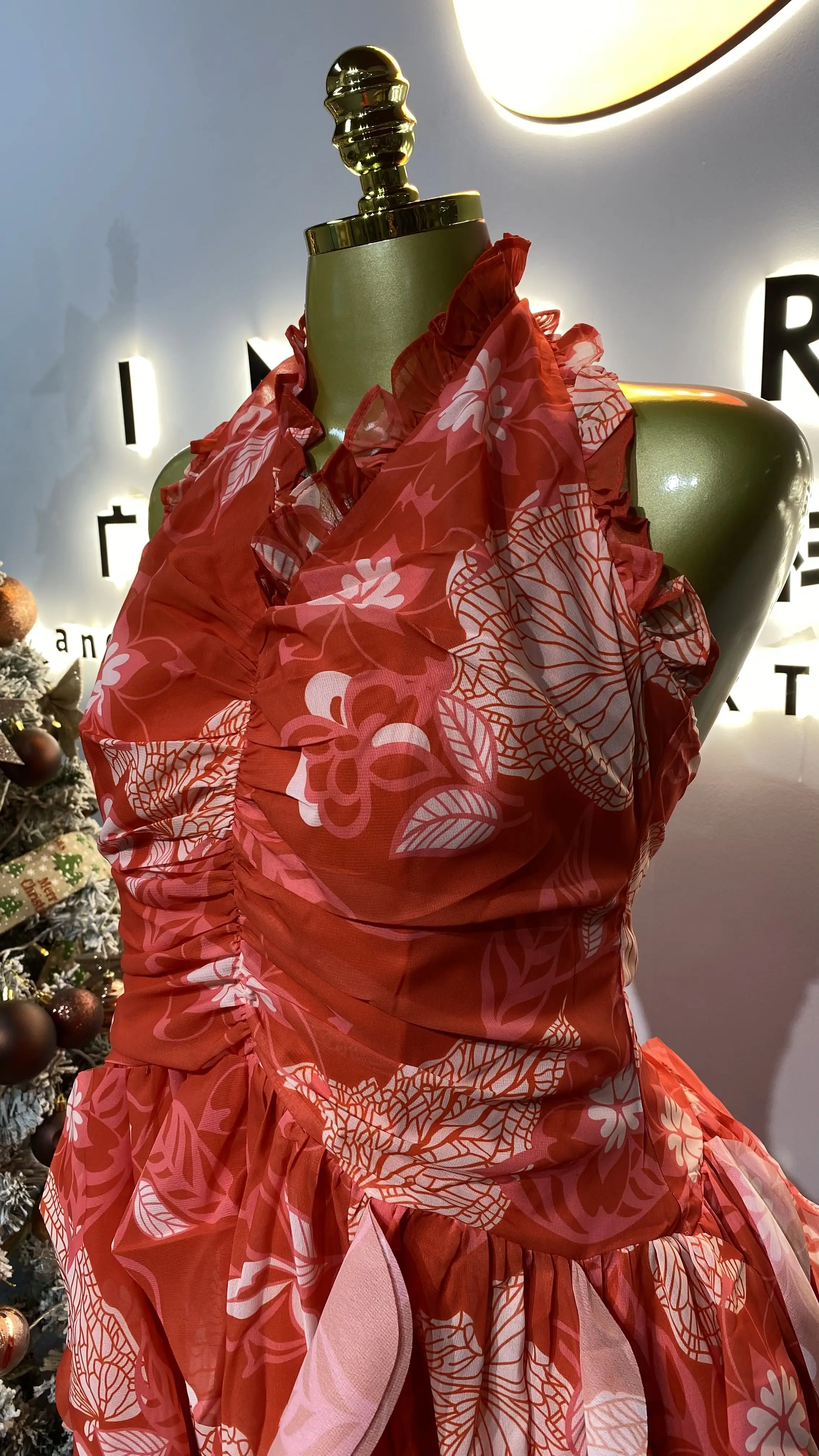 Resort Style Backless Top with Printed Ruffled Skirt for Women-GZXX387 #5