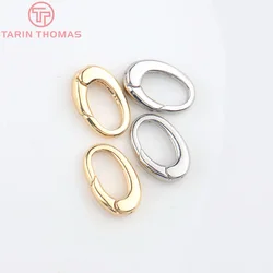 (4713) 4PCS 8x12MM 24K Gold Color Brass Oval Lobster Clasps High Quality DIY Jewelry Making Findings Wholesale
