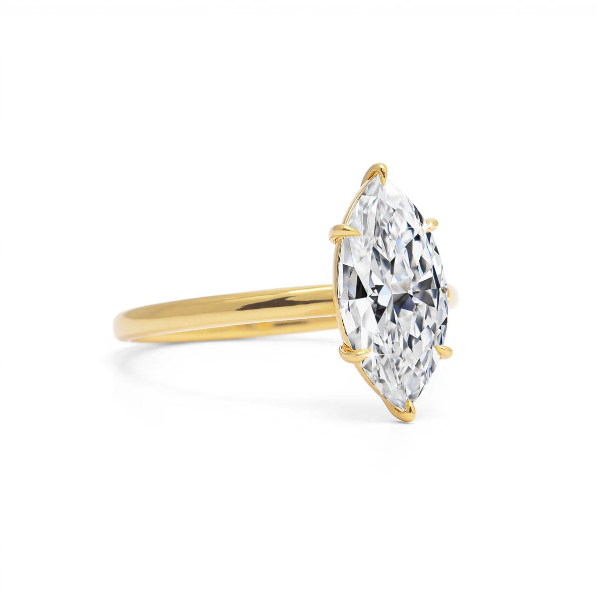 Lab Grown Diamond Ring for Women 14K Gold Filled 3CT Marquise Moissanite Rings With GRA Certificate Wedding Accessories Jewelry