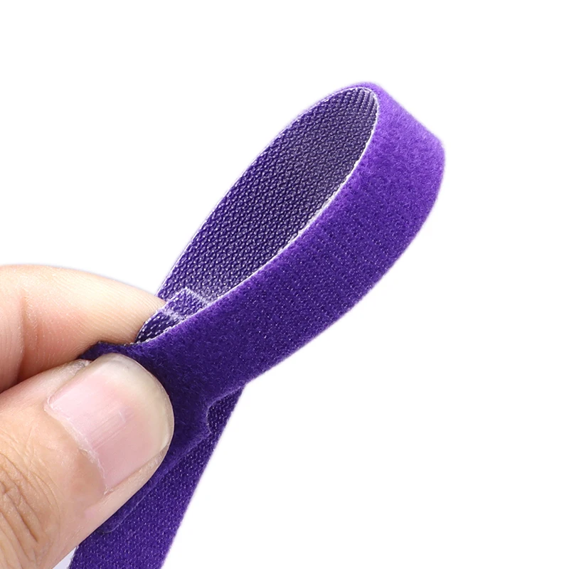 Releasable Cable Ties Wire Organizer Purple 150 200 250 mm Nylon Hook Loop Straps Wrap Zip Bundle Bandage Tie Plastics Fastening